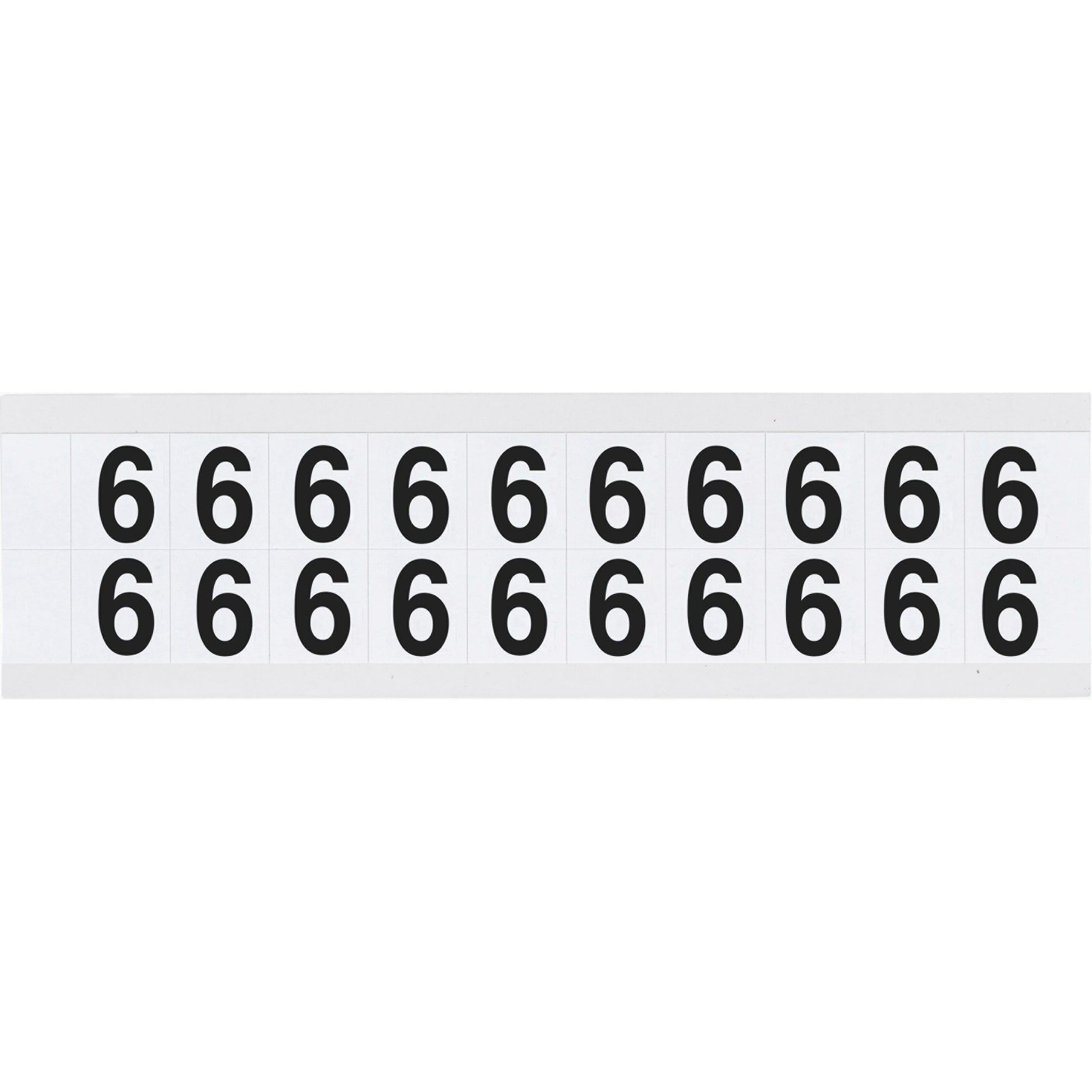 Brady Individual Number and Letter Labels, 6, 5/8" H, Black on White