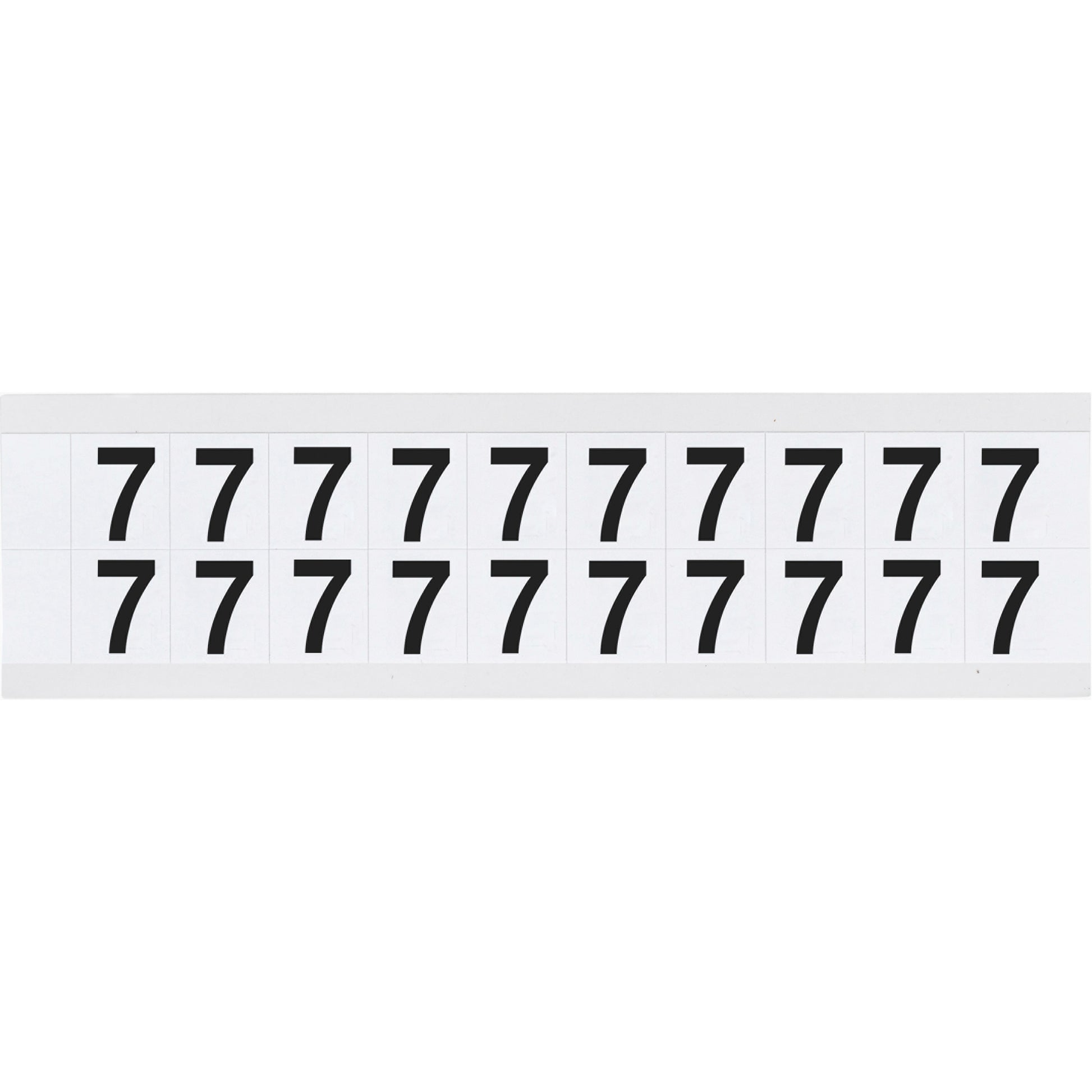Brady Individual Number and Letter Labels, 7, 5/8" H, Black on White