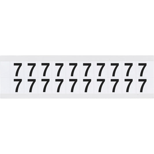 Brady Individual Number and Letter Labels, 7, 5/8" H, Black on White