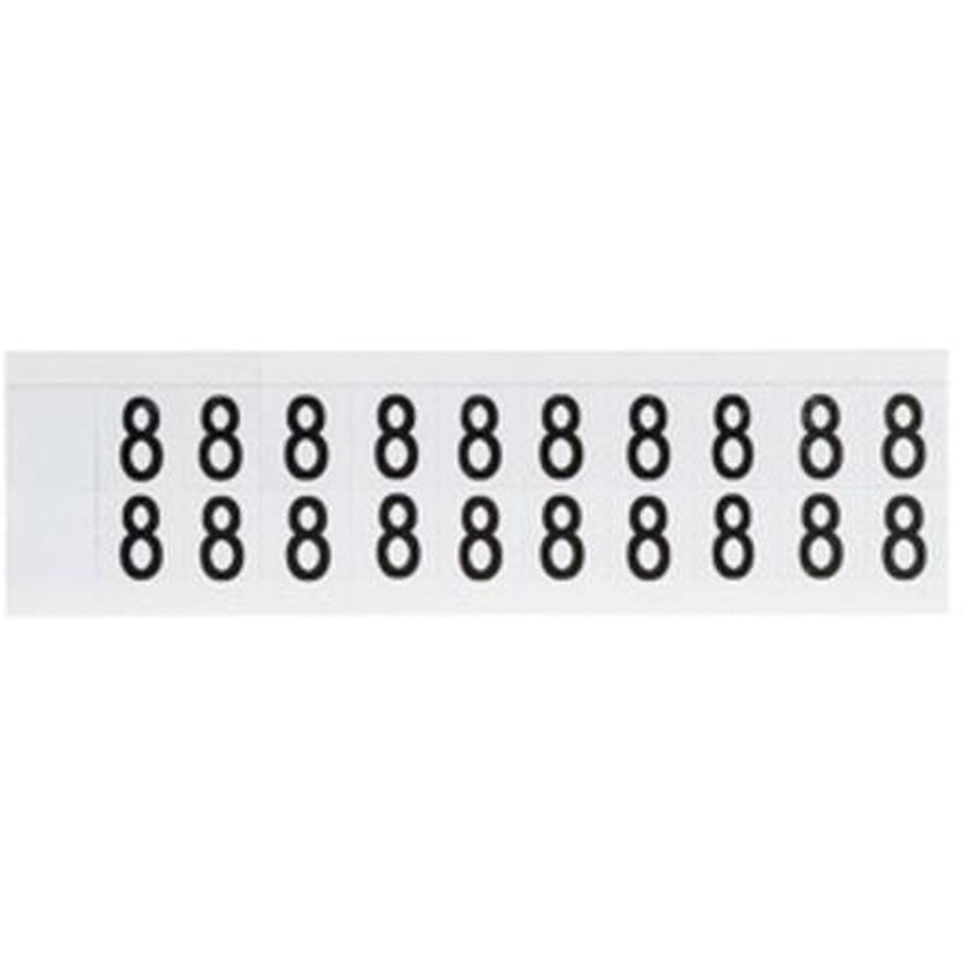 Brady Individual Number and Letter Labels, 8, 5/8" H, Black on White