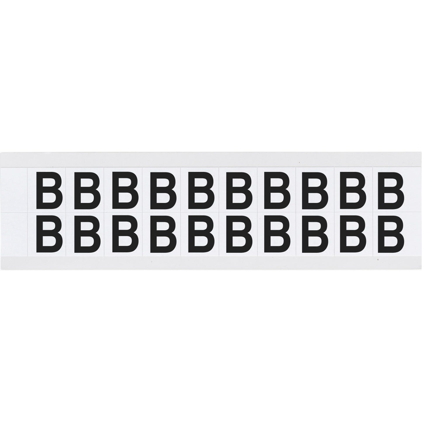 Brady Individual Number and Letter Labels, B, 5/8" H, Black on White