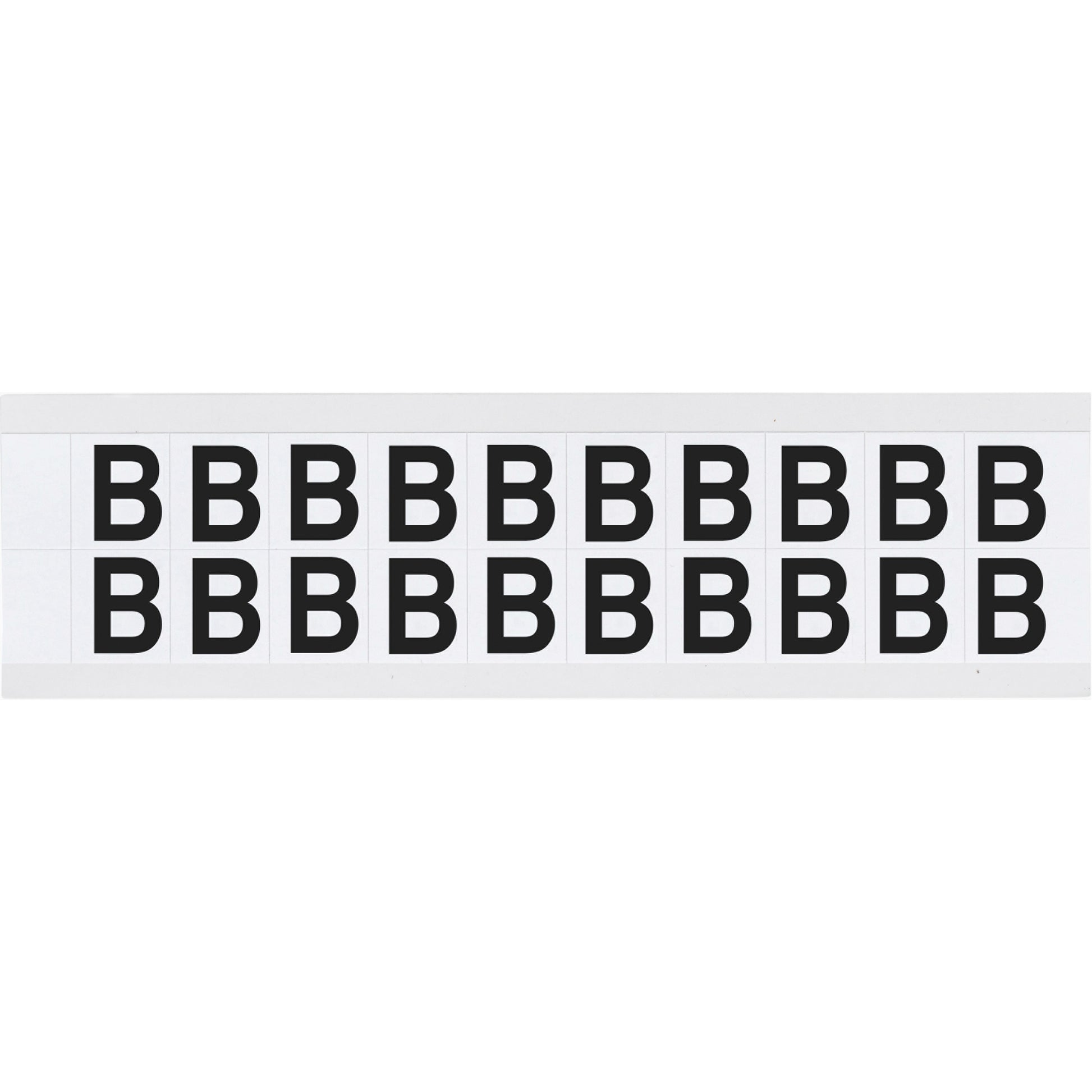Brady Individual Number and Letter Labels, B, 5/8" H, Black on White