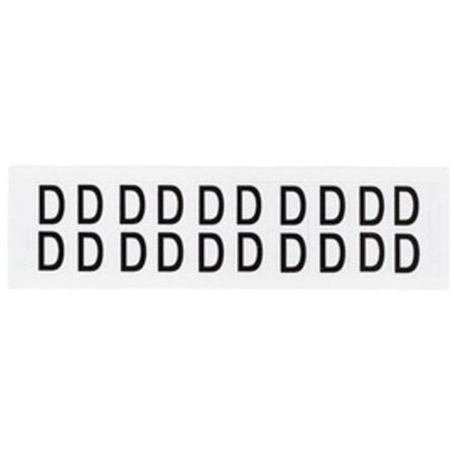 Brady Individual Number and Letter Labels, D, 5/8" H, Black on White