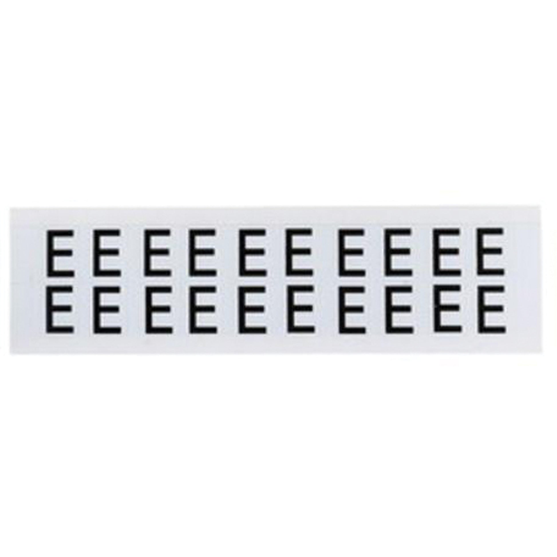 Brady Individual Number and Letter Labels, E, 5/8" H, Black on White