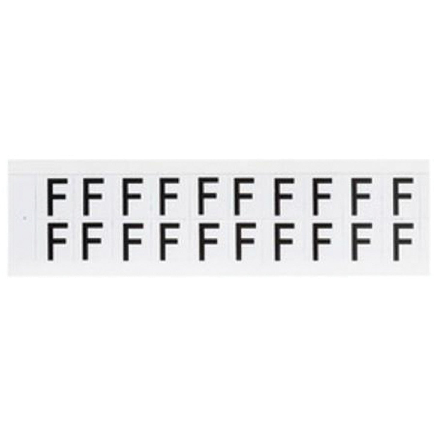 Brady Individual Number and Letter Labels, F, 5/8" H, Black on White