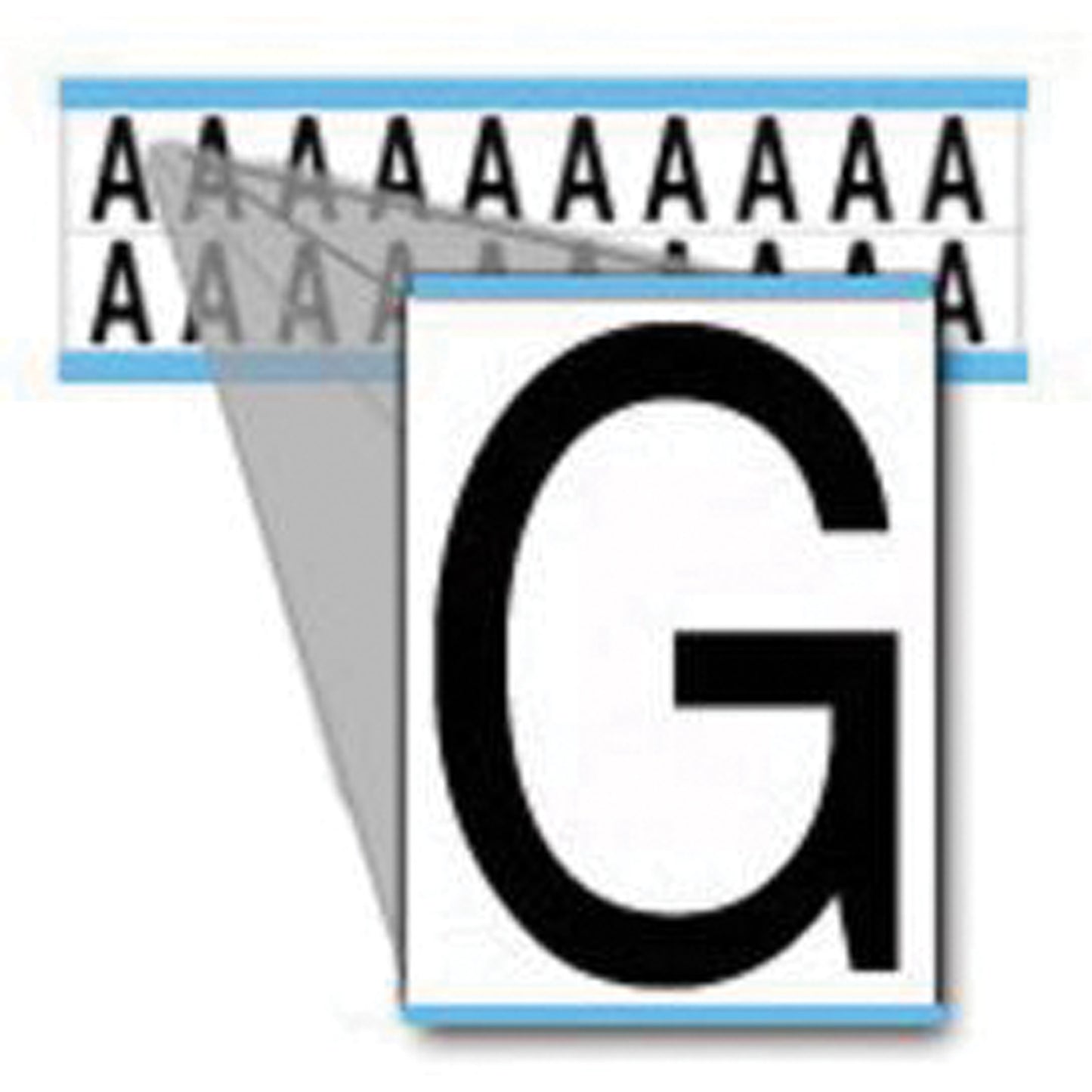 Brady Individual Number and Letter Labels, G, 5/8" H, Black on White