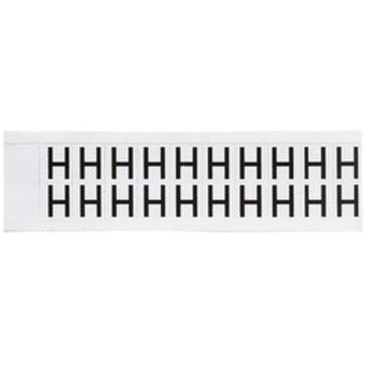 Brady Individual Number and Letter Labels, H, 5/8" H, Black on White