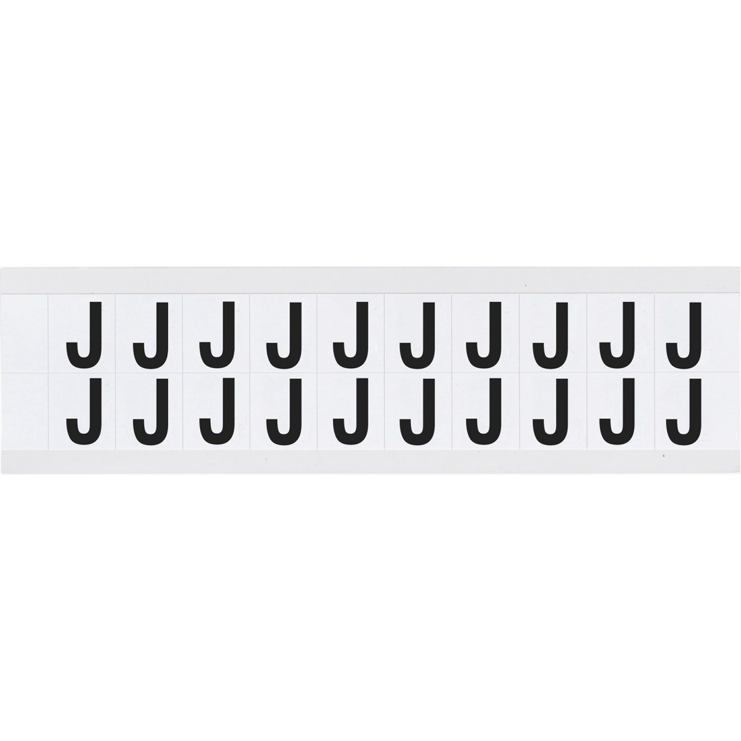 Brady Individual Number and Letter Labels, J, 5/8" H, Black on White