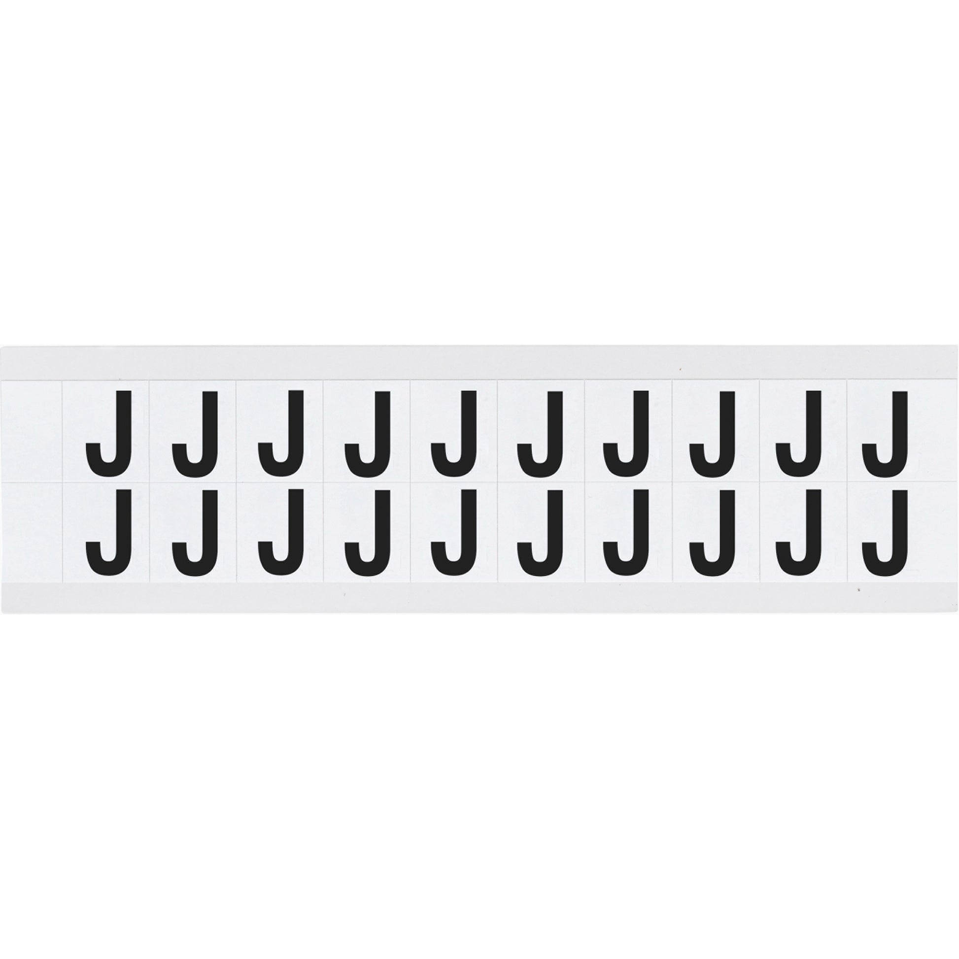 Brady Individual Number and Letter Labels, J, 5/8" H, Black on White