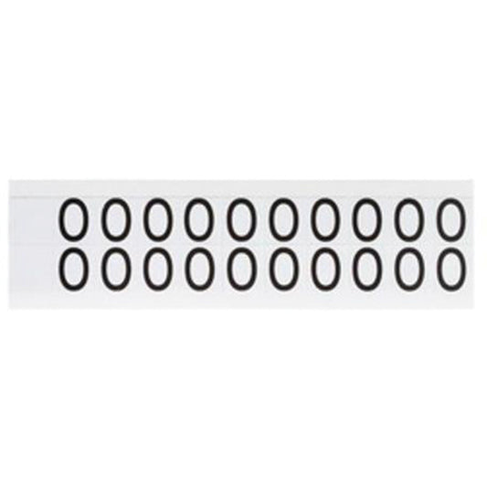Brady Repositionable Individual Number & Letter Labels, O, 5/8" H, Black on White