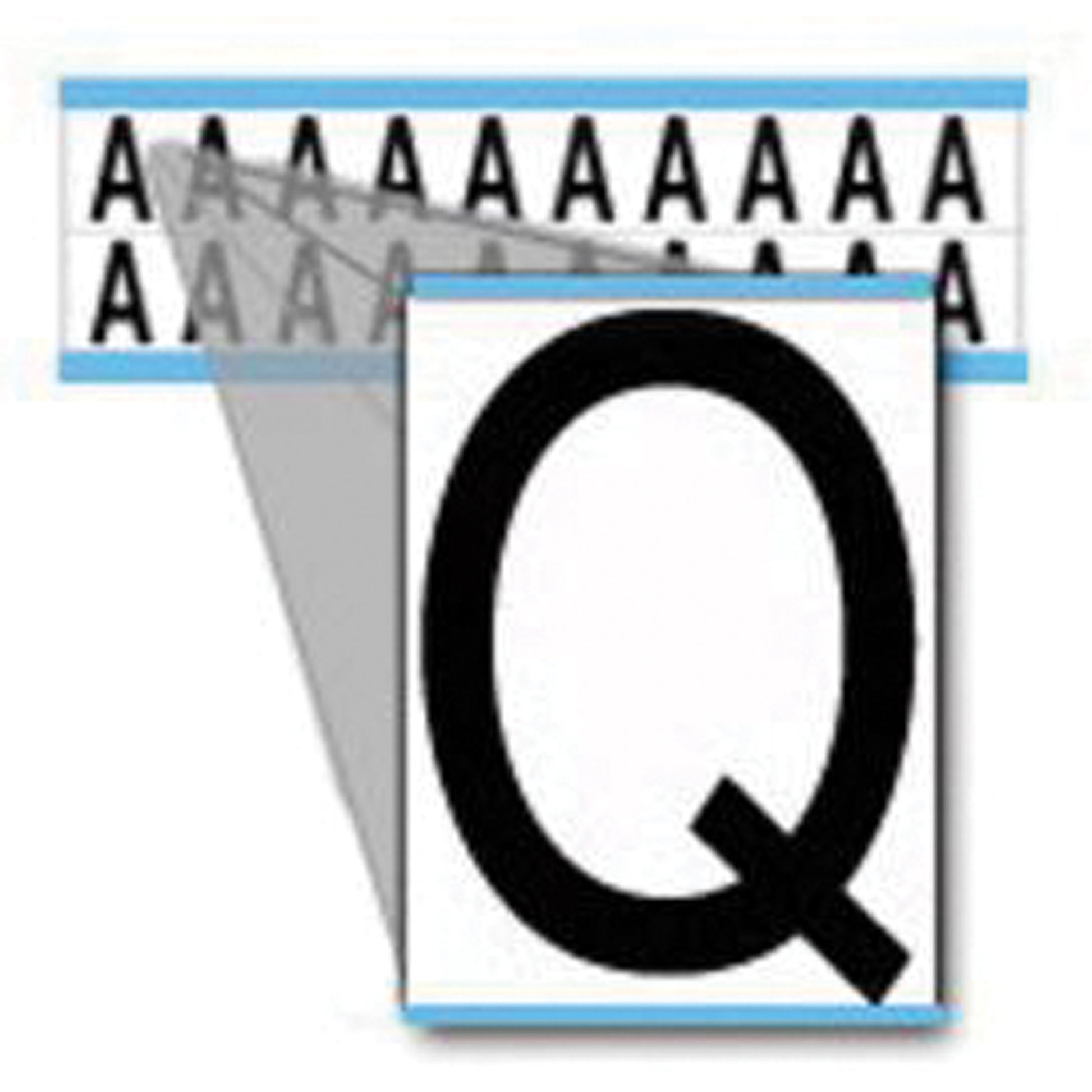 Brady Individual Number & Letter Labels, Q, 5/8" H, Black on White