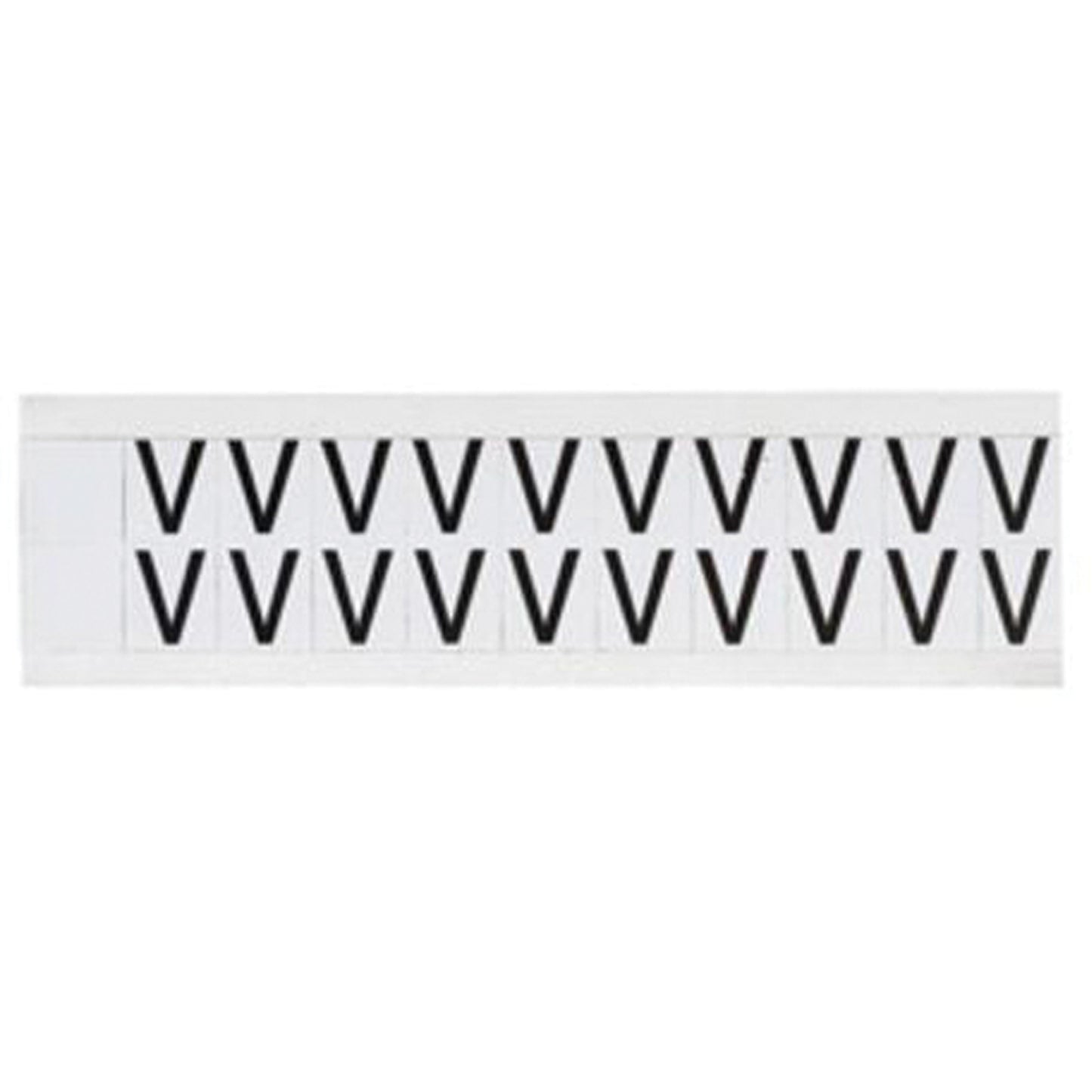 Brady Individual Number & Letter Labels, V, 5/8" H, Black on White