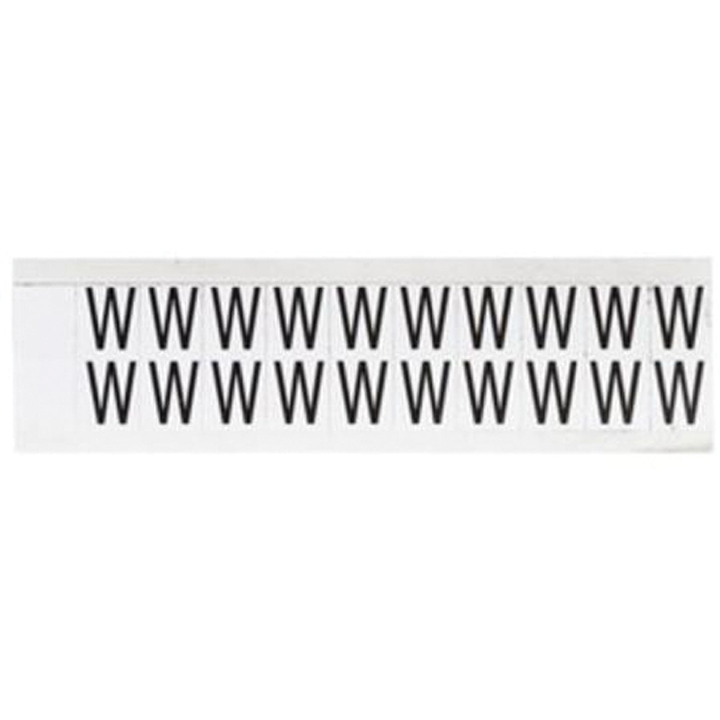 Brady Individual Number & Letter Labels, W, 5/8" H, Black on White