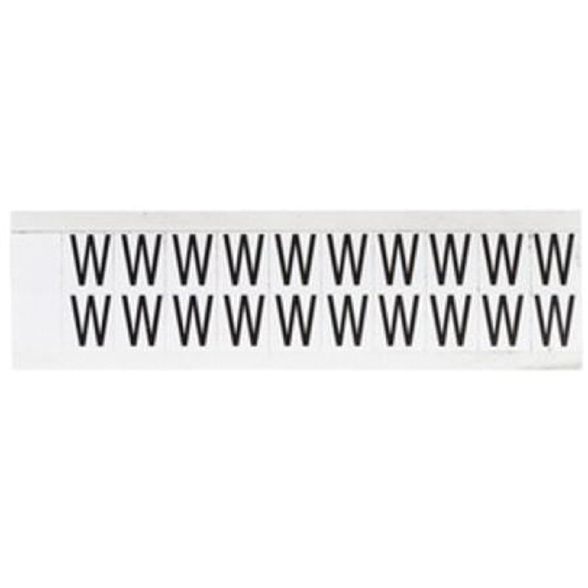 Brady Individual Number & Letter Labels, W, 5/8" H, Black on White