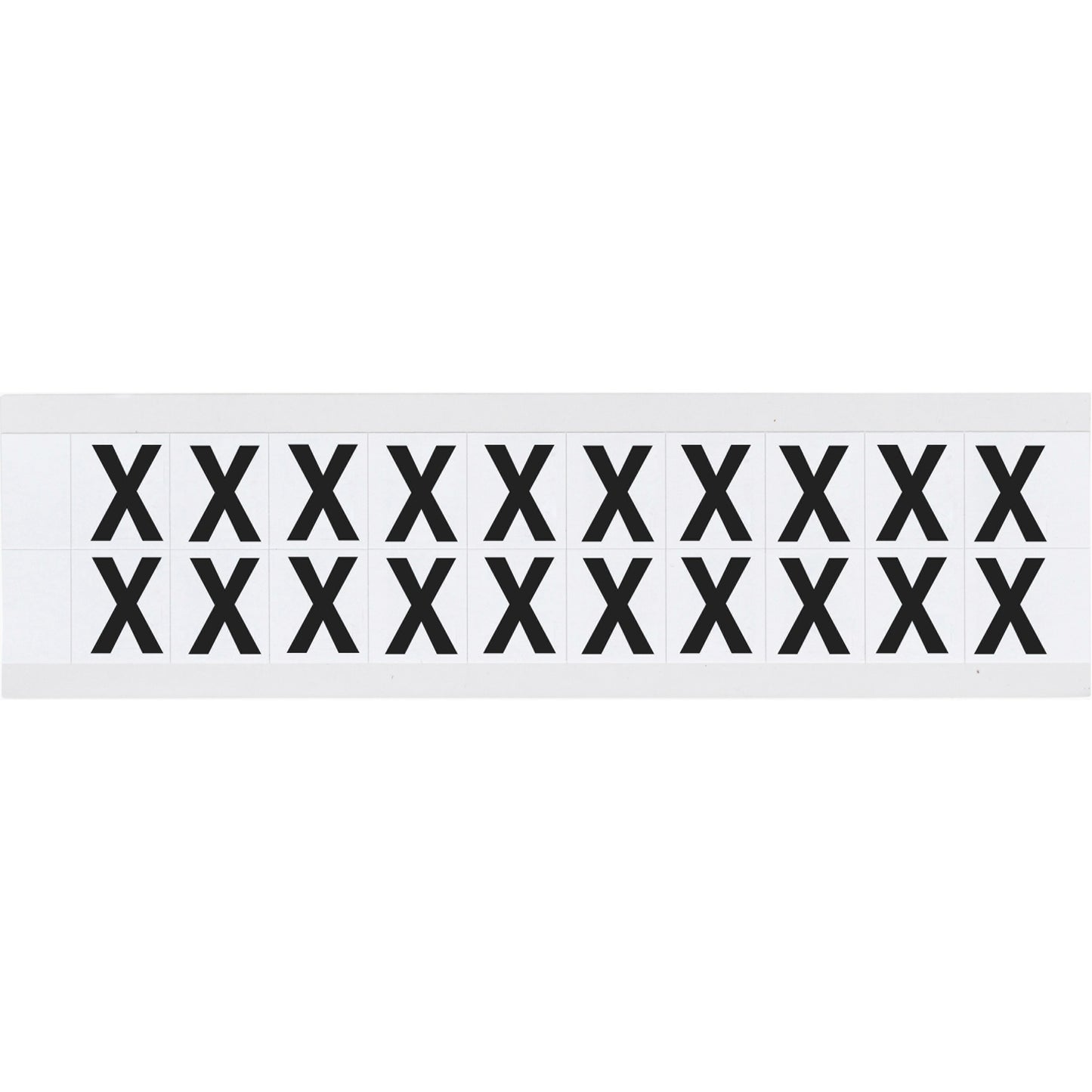 Brady Individual Number & Letter Labels, X, 5/8" H, Black on White