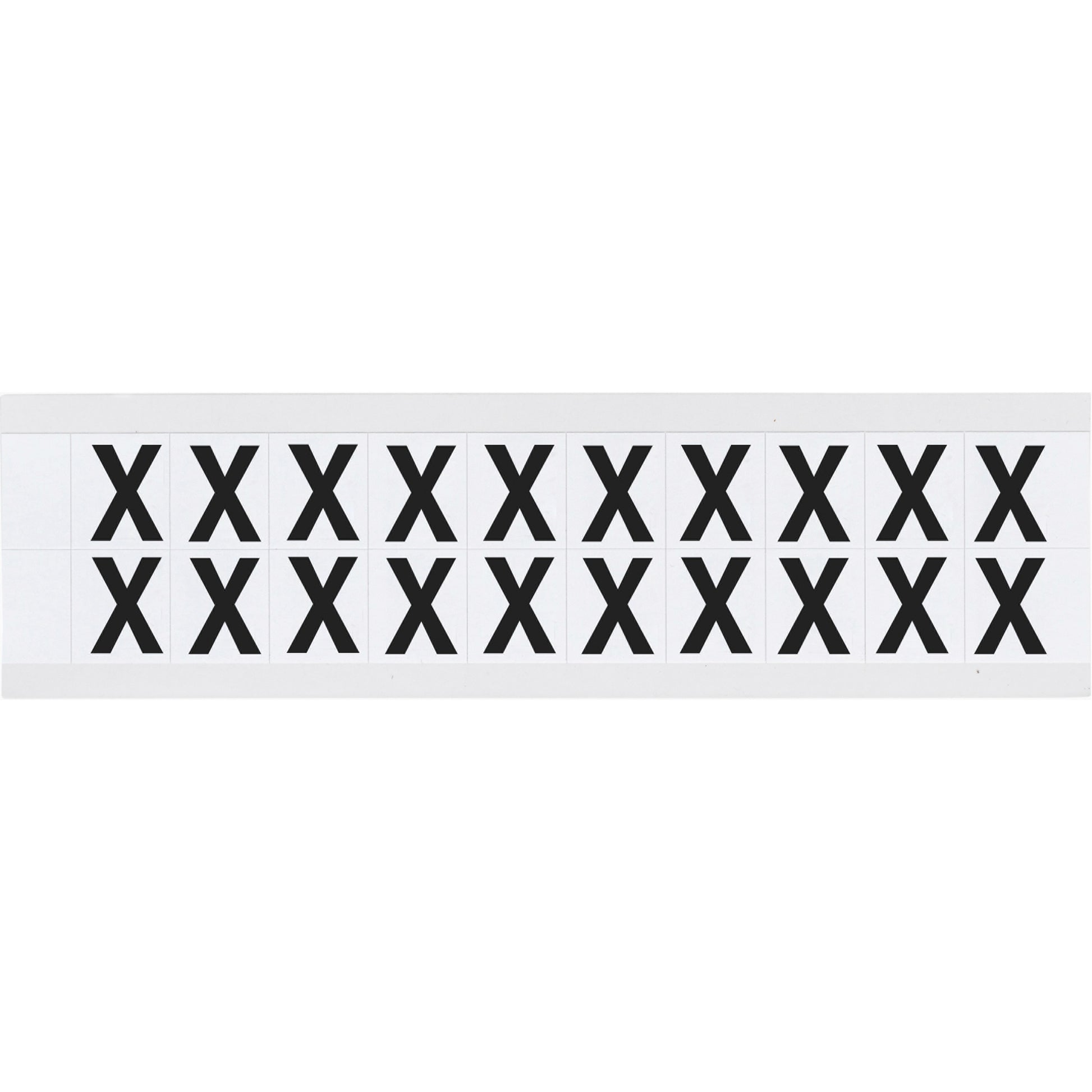 Brady Individual Number & Letter Labels, X, 5/8" H, Black on White