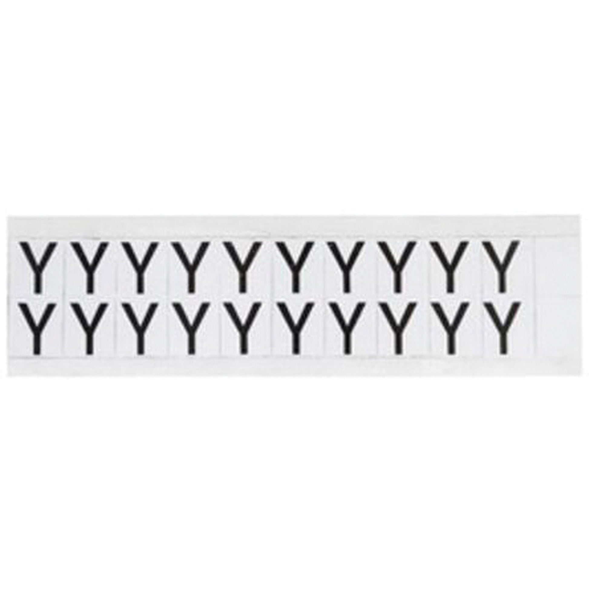 Brady Individual Number & Letter Labels, Y, 5/8" H, Black on White