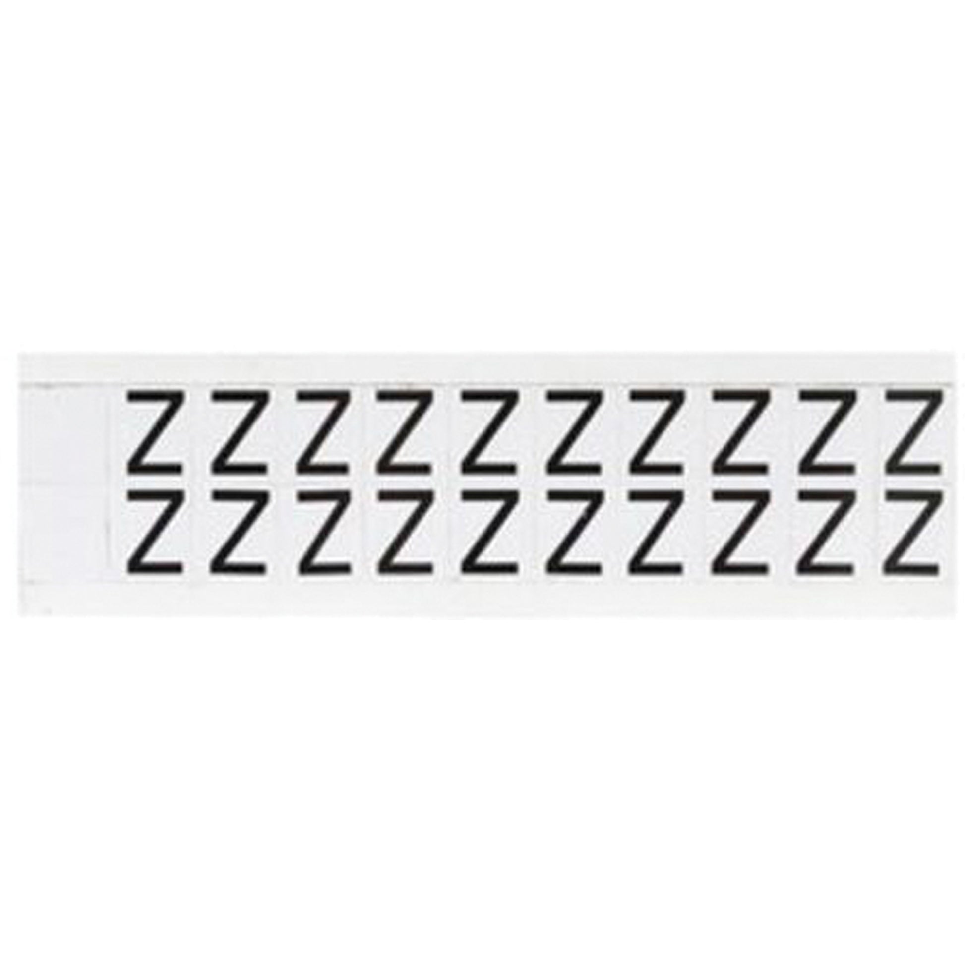 Brady Individual Number & Letter Labels, Z, 5/8" H, Black on White