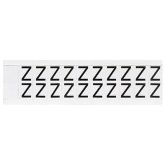 Brady Individual Number & Letter Labels, Z, 5/8" H, Black on White