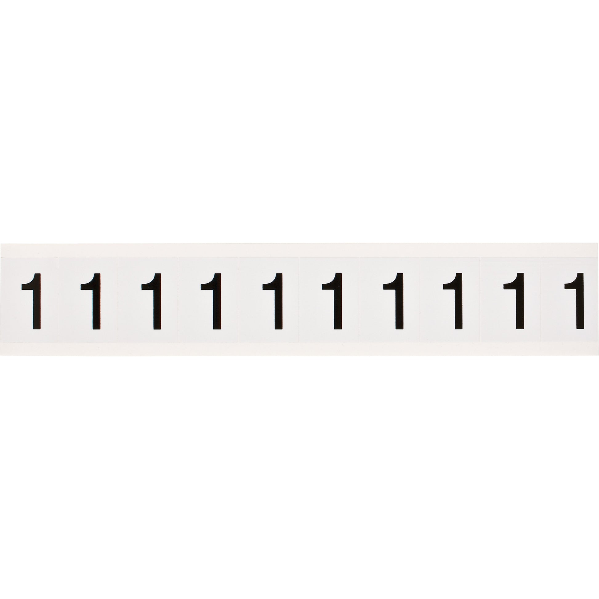 Brady Individual Number and Letter Labels, 1, 1" H, Black on White