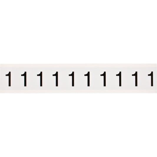 Brady Individual Number and Letter Labels, 1, 1" H, Black on White