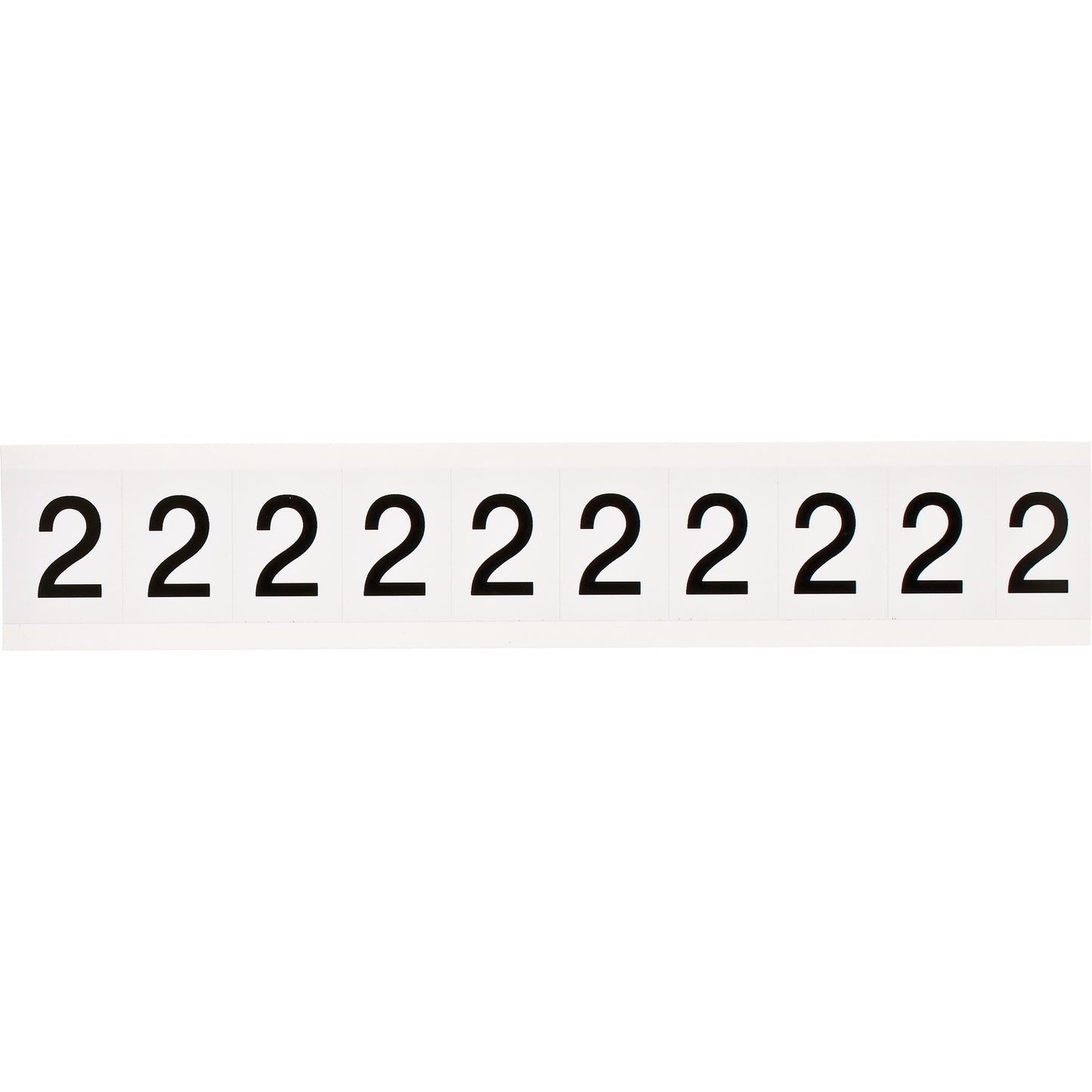 Brady Individual Number and Letter Labels, 2, 2" H, Black on White