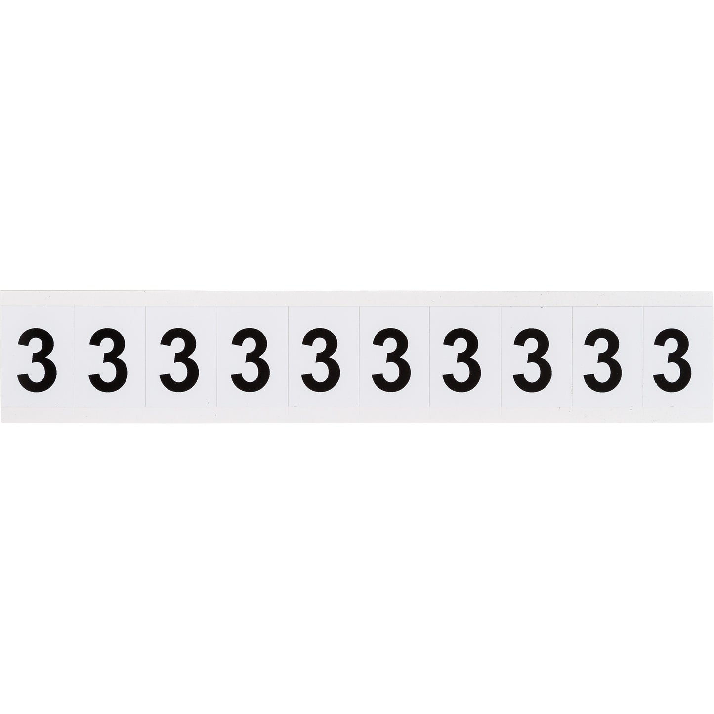 Brady Individual Number and Letter Labels, 3, 1" H, Black on White