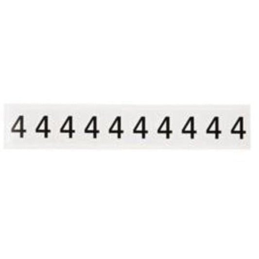 Brady Individual Number and Letter Labels, 4, 1" H, Black on White