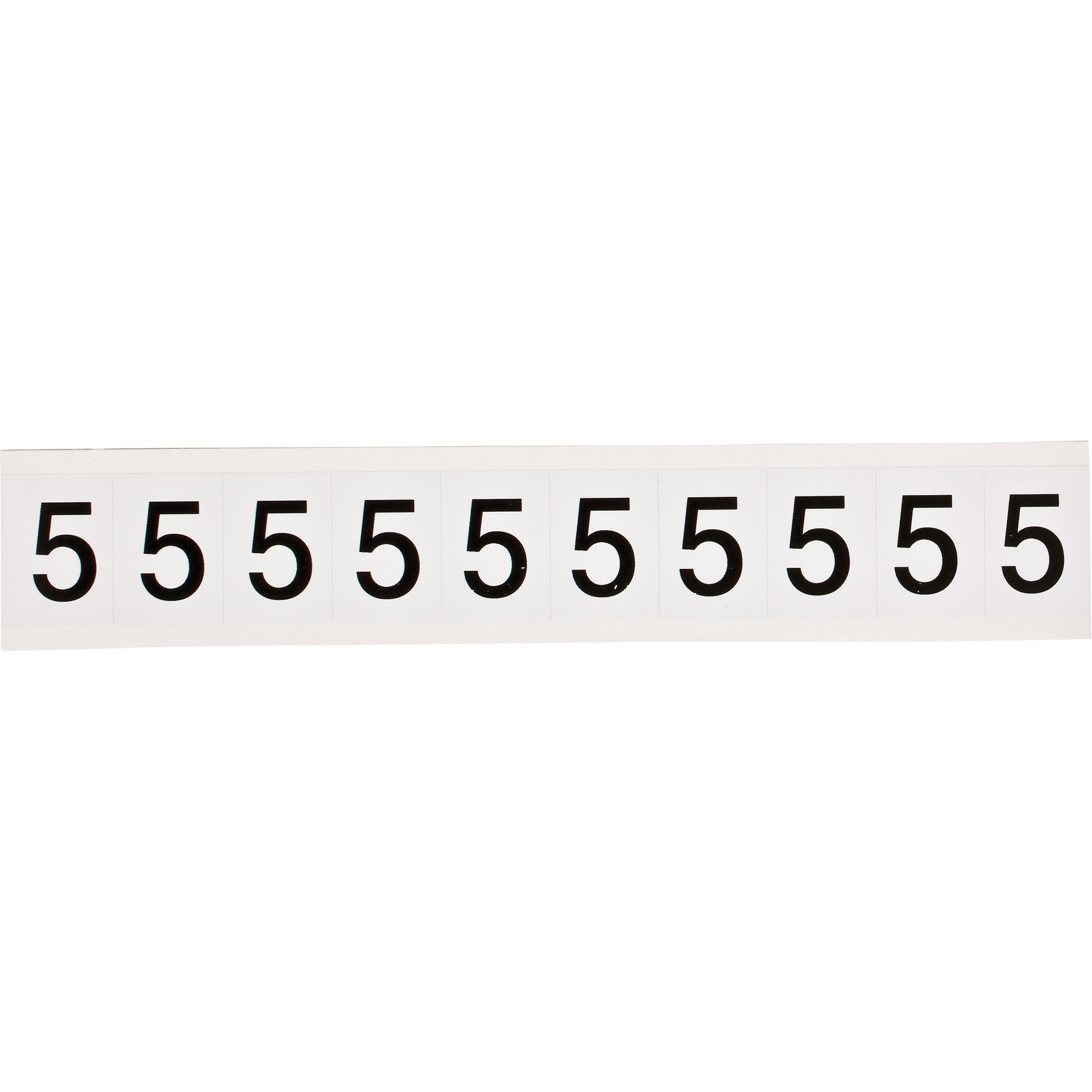 Brady Individual Number and Letter Labels, 5, 1" H, Black on White