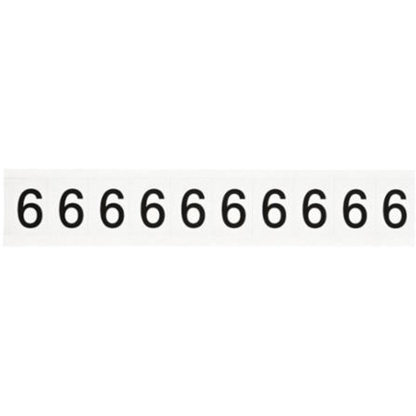 Brady Individual Number and Letter Labels, 6, 1" H, Black on White