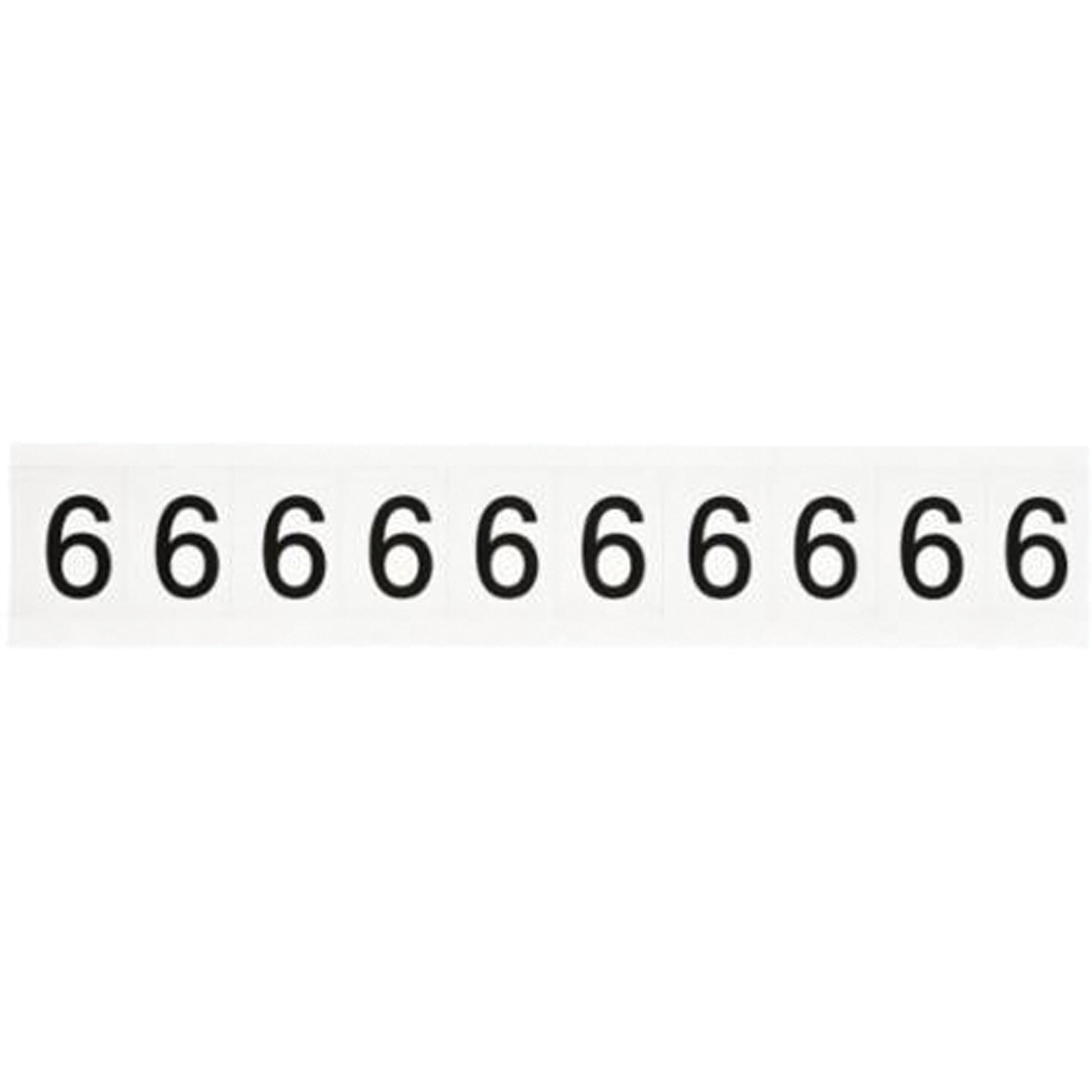 Brady Individual Number and Letter Labels, 6, 1" H, Black on White