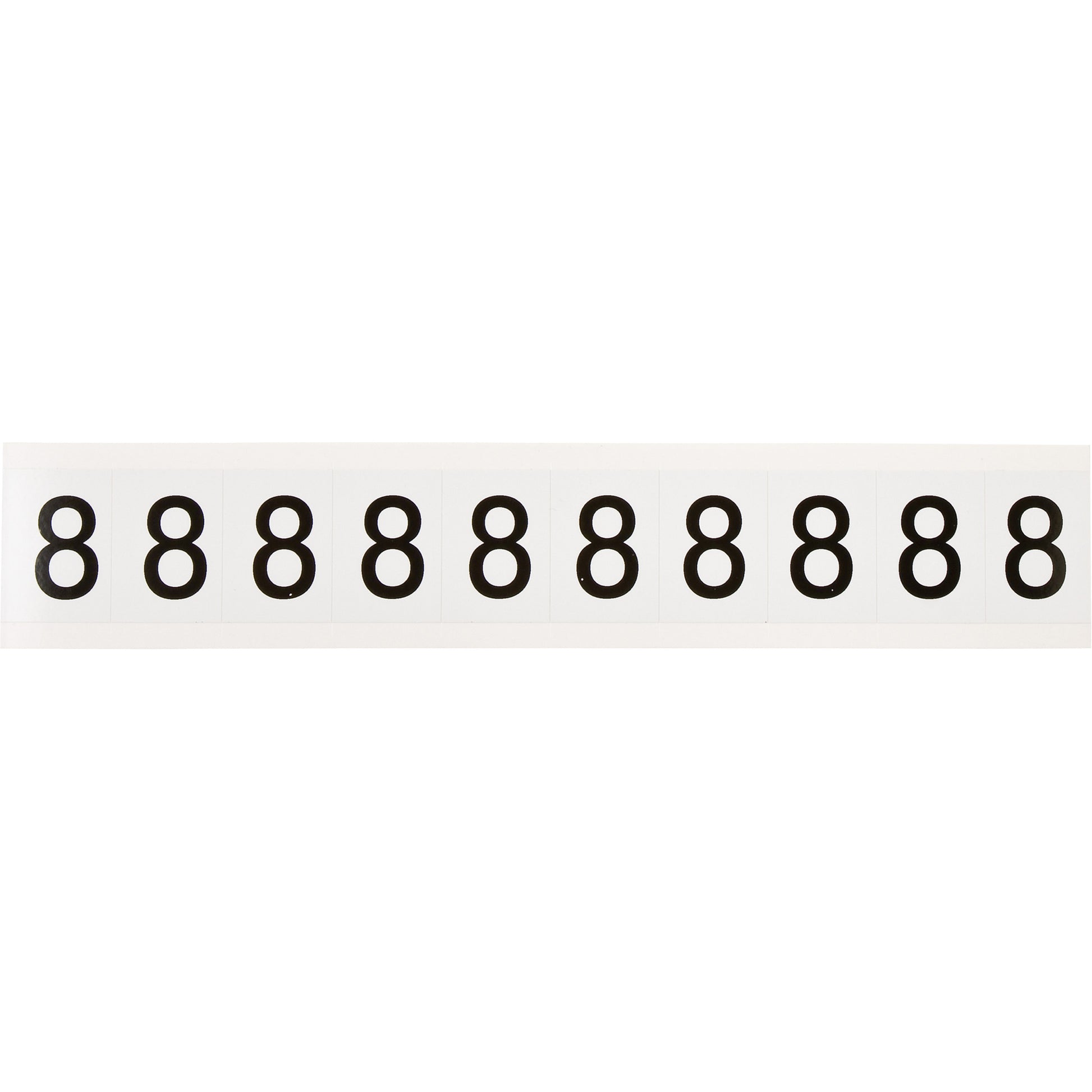 Brady Individual Number and Letter Labels, 8, 1" H, Black on White