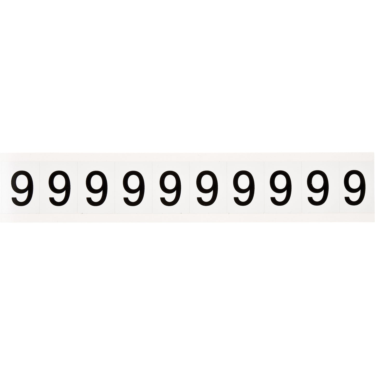 Brady Individual Number and Letter Labels, 9, 1" H, Black on White