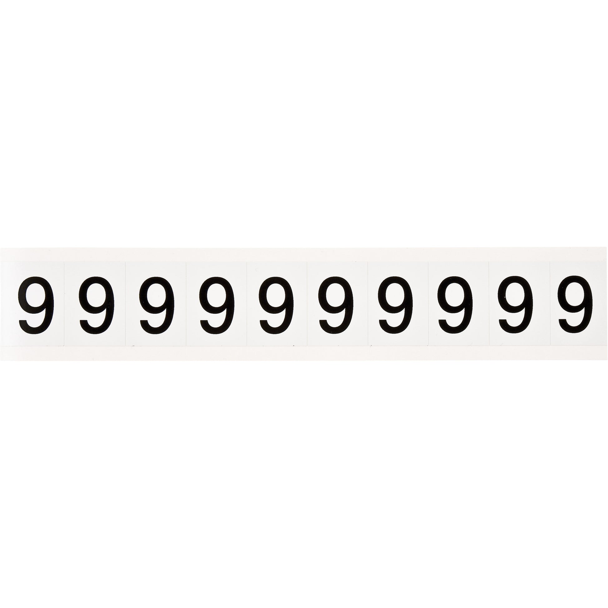 Brady Individual Number and Letter Labels, 9, 1" H, Black on White