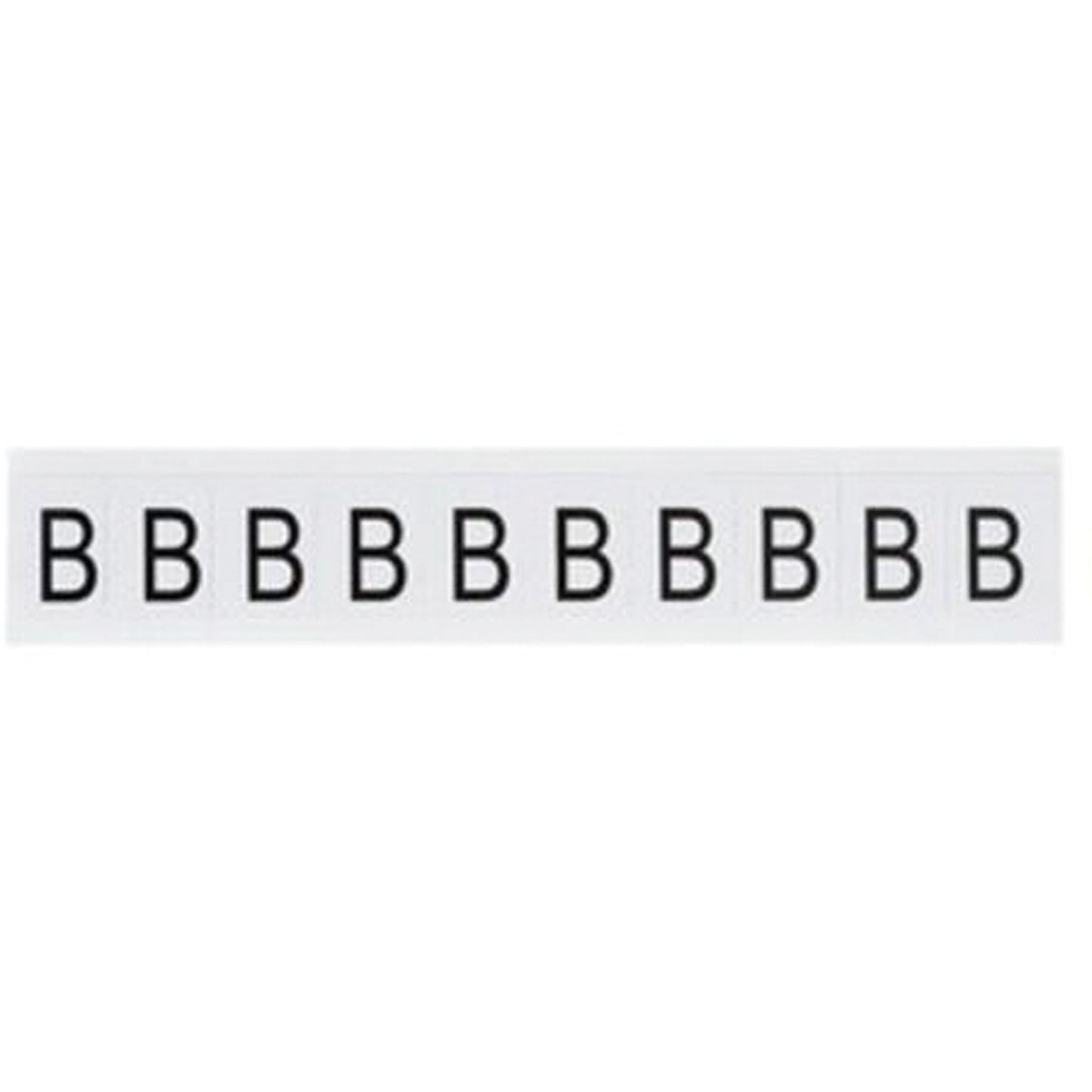 Brady Individual Number and Letter Labels, B, 1" H, Black on White