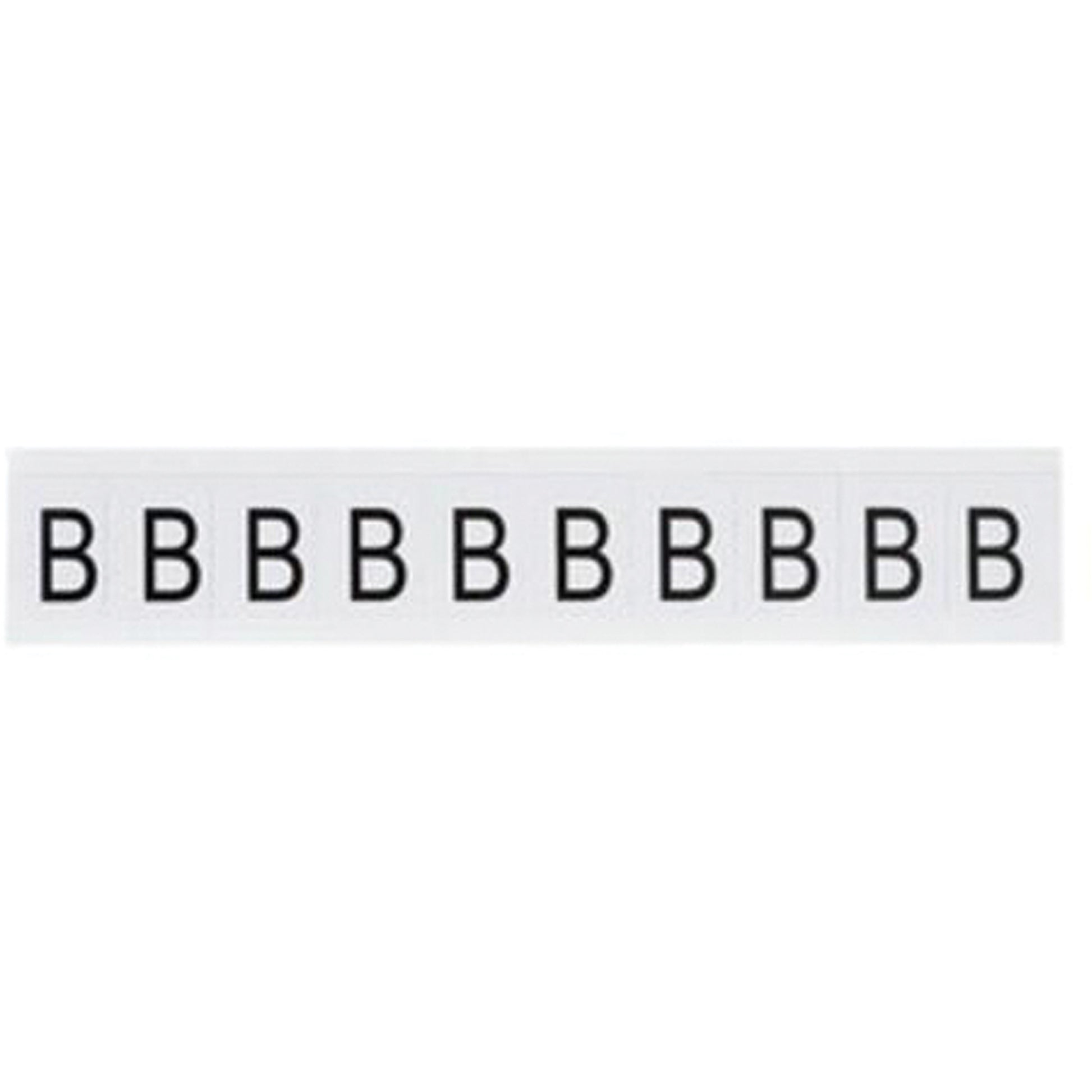 Brady Individual Number and Letter Labels, B, 1" H, Black on White
