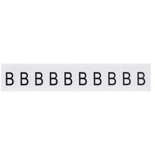 Brady Individual Number and Letter Labels, B, 1" H, Black on White