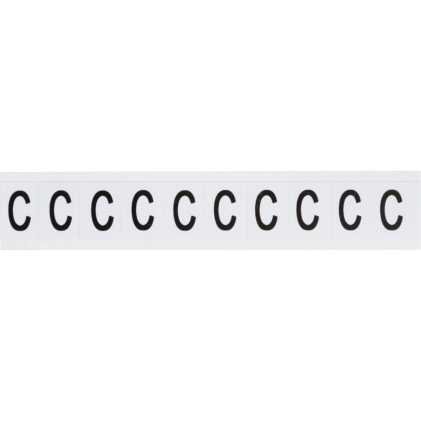 Brady Individual Number and Letter Labels, C, 1" H, Black on White