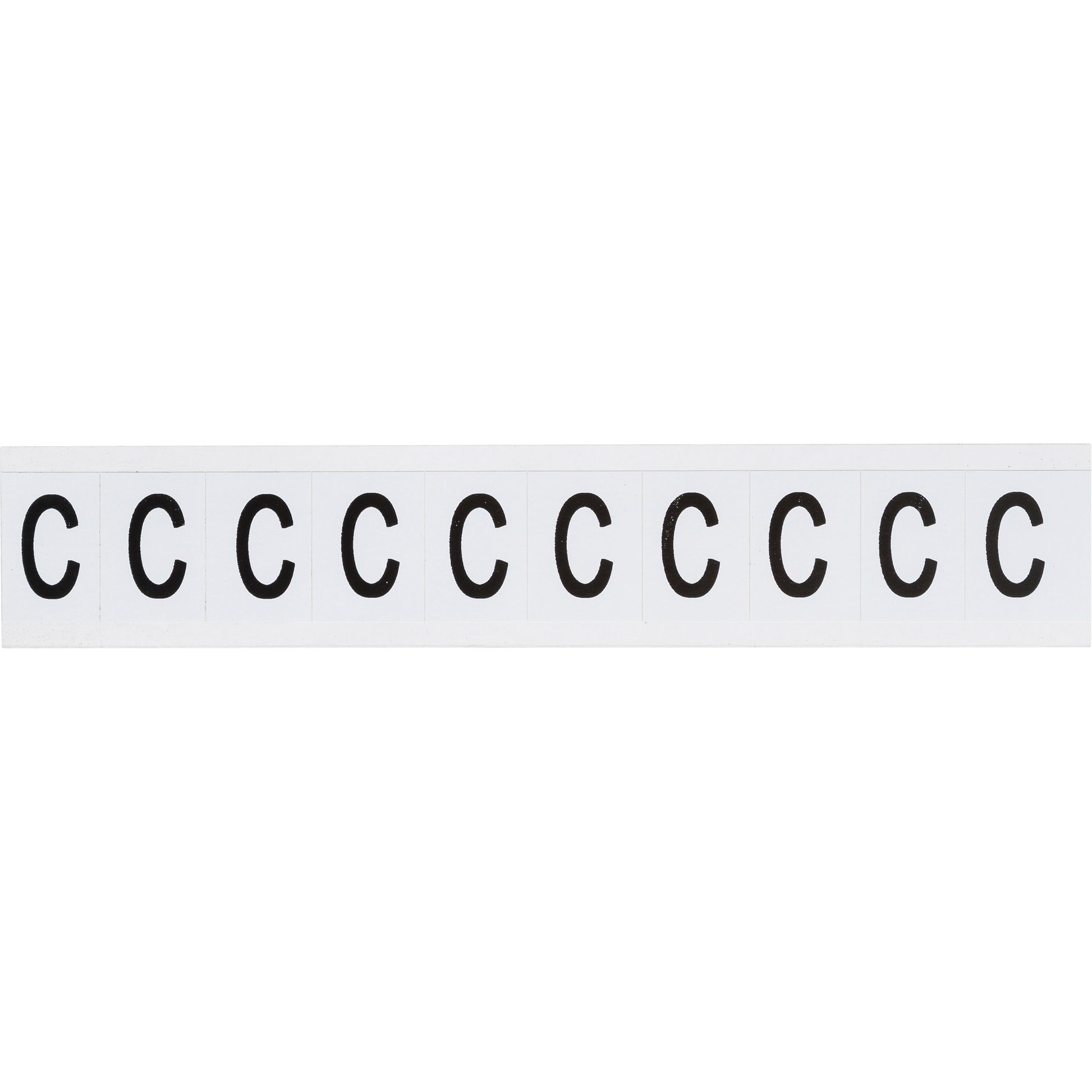 Brady Individual Number and Letter Labels, C, 1" H, Black on White