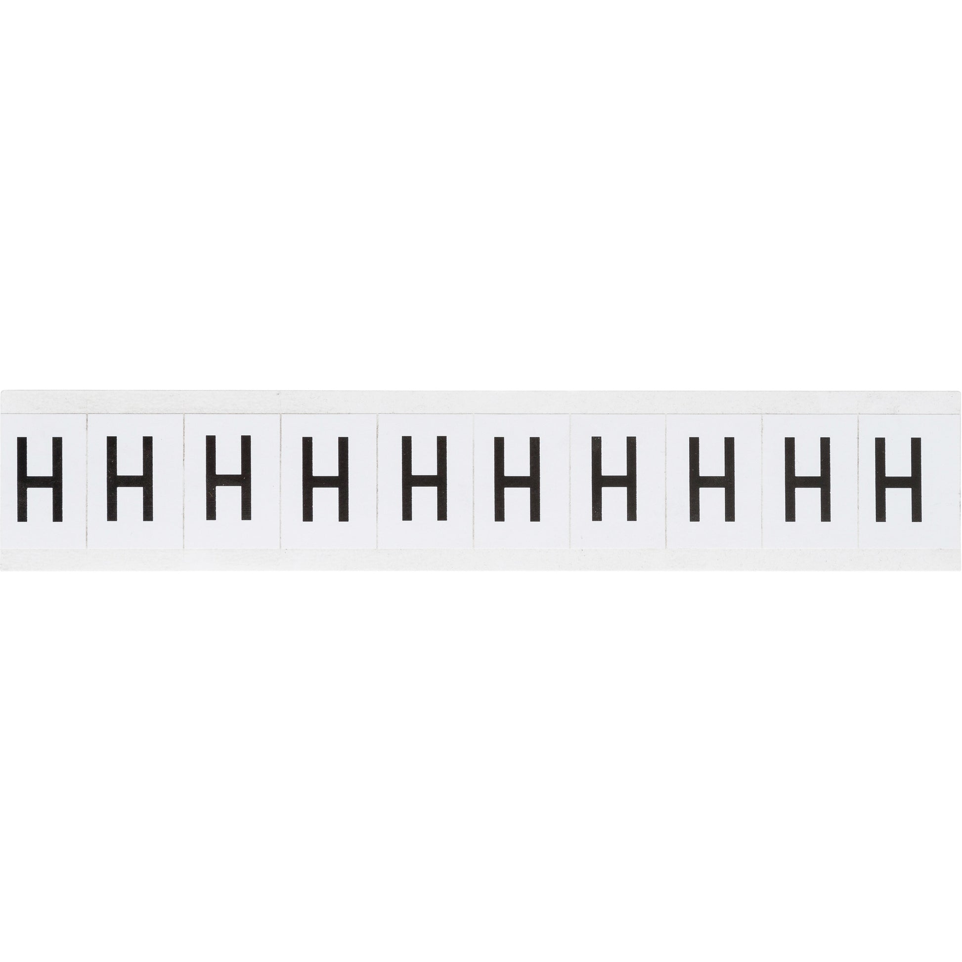 Brady Individual Number and Letter Labels, H, 1" H, Black on White