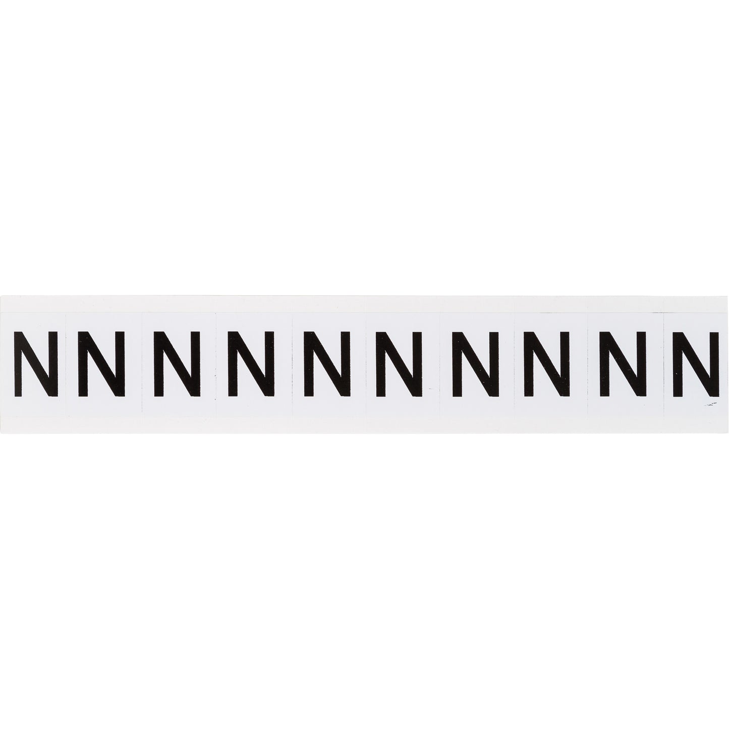 Brady Individual Number & Letter Labels, N, 1" H, Black on White