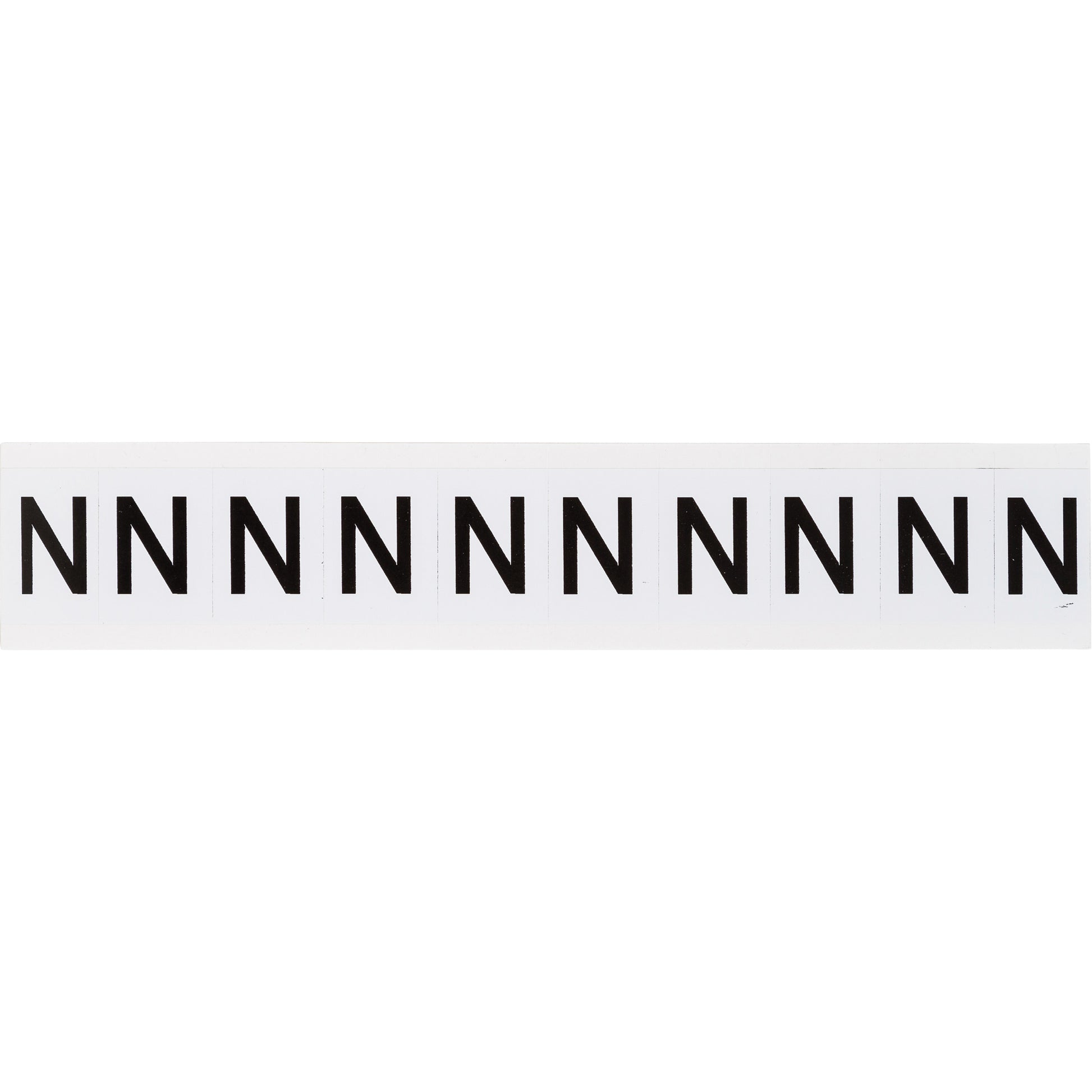 Brady Individual Number & Letter Labels, N, 1" H, Black on White
