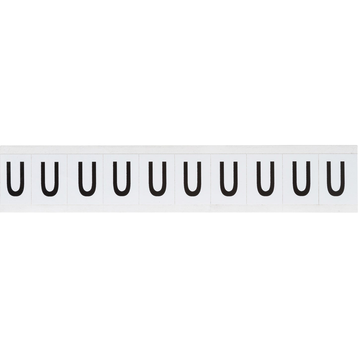 Brady Individual Number & Letter Labels, U, 1" H, Black on White