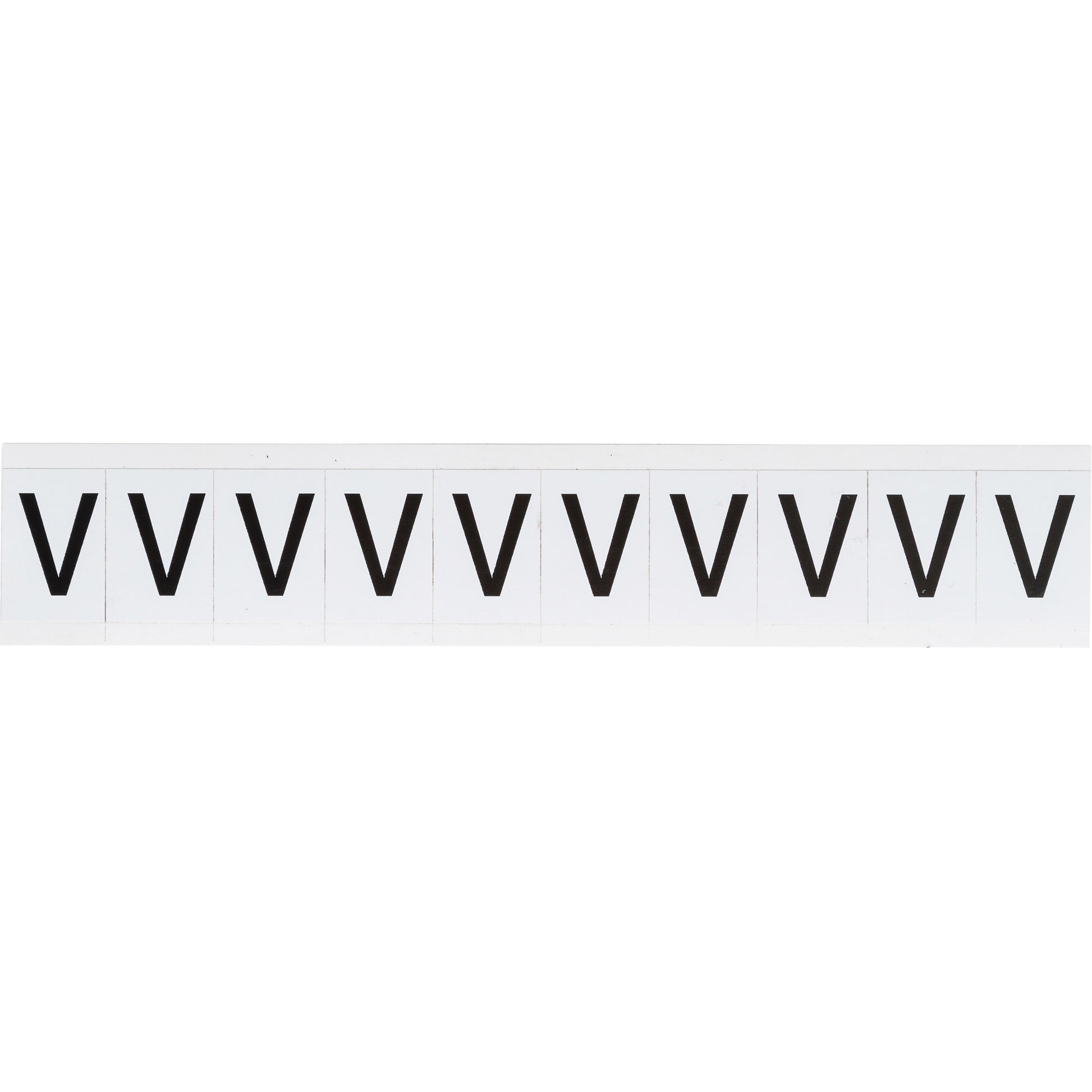 Brady Individual Number & Letter Labels, V, 1" H, Black on White