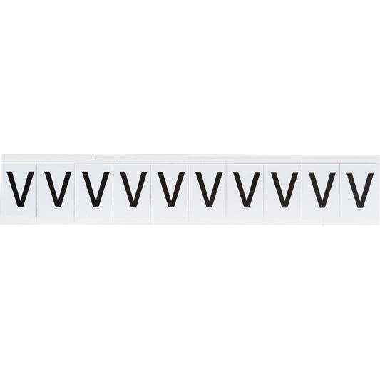 Brady Individual Number & Letter Labels, V, 1" H, Black on White
