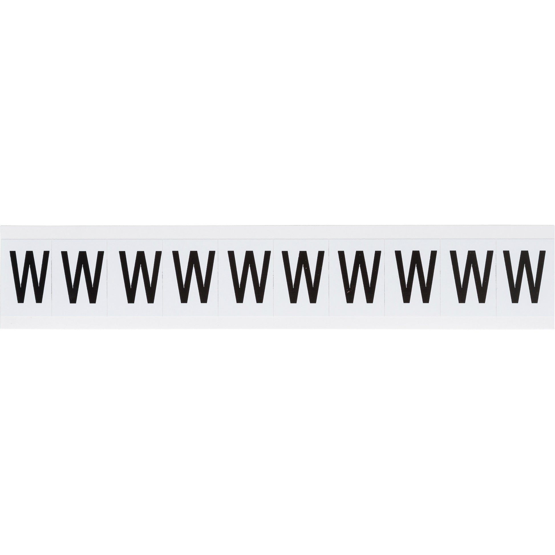 Brady Individual Number & Letter Labels, W, 1" H, Black on White
