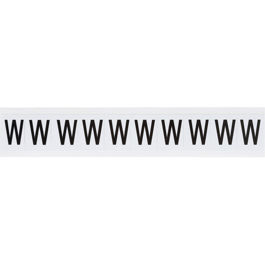 Brady Individual Number & Letter Labels, W, 1" H, Black on White