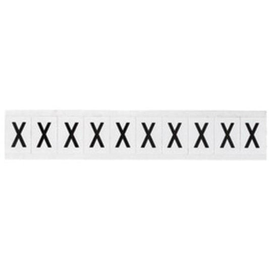 Brady Individual Number & Letter Labels, X, 1" H, Black on White