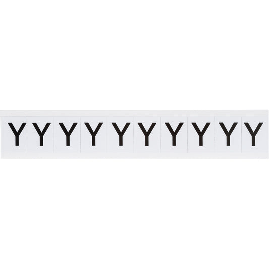 Brady Individual Number & Letter Labels, Y, 1" H, Black on White