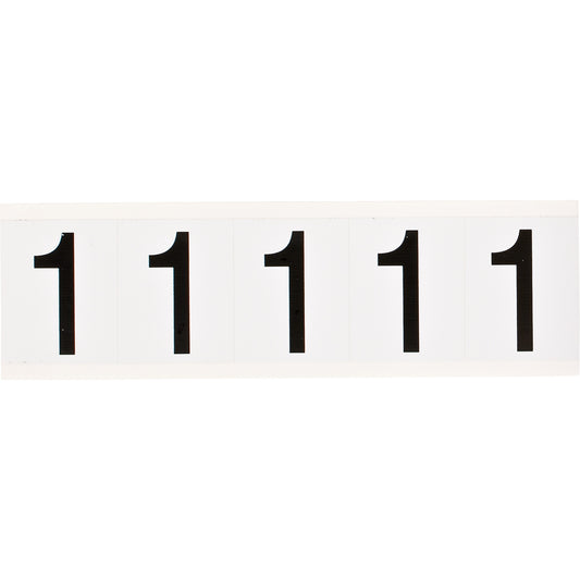 Brady Individual Number and Letter Labels, 1, 2" H, Black on White